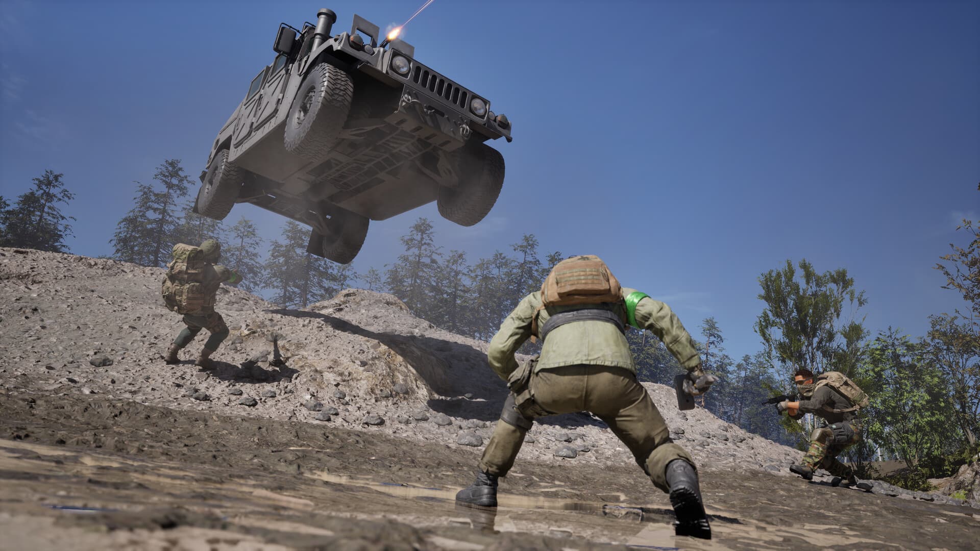 WARDOGS soldier looking up at a missile strike